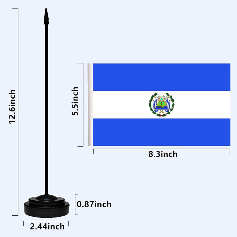 tibijoy Nicaragua Flags Nicaraguans Desk Flags Set Small Mini Nicaragua Flags Table Flag with 13" Black Pole, Black Base and Spear Top, Miniature Nicaraguans Deluxe Desktop Flag, Home Decoration, Office - Image 4